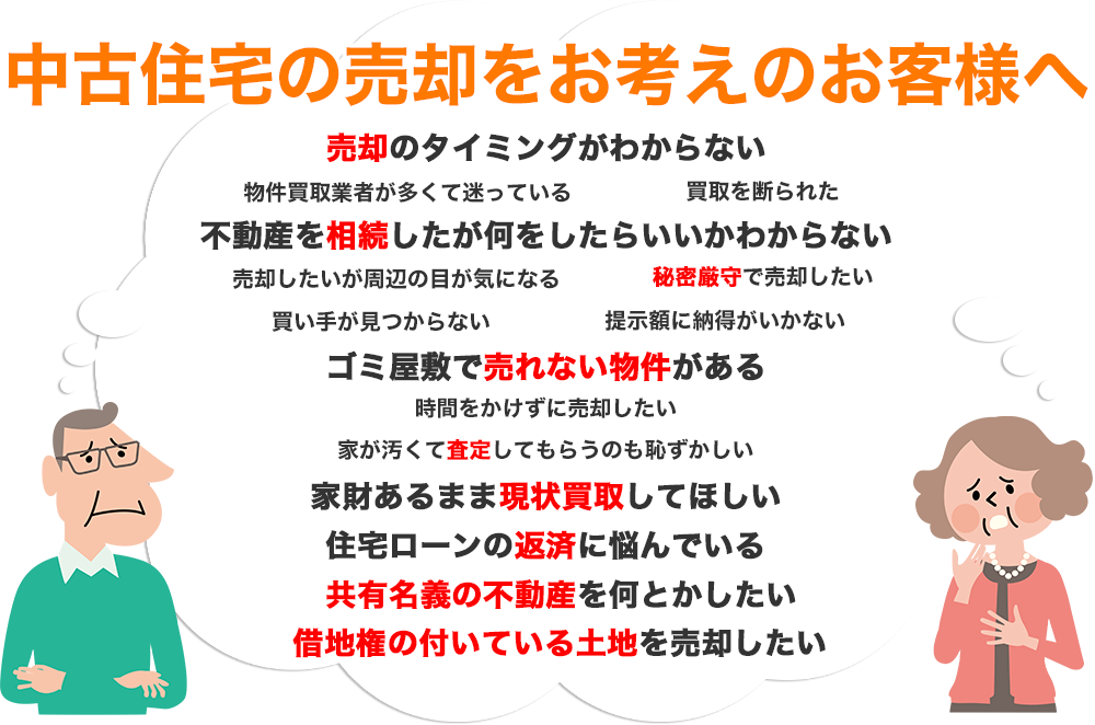 中古物件の売却をお考えのお客様へ